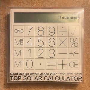 Unique Solar Calculator with Black Symbols